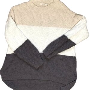Amaryllis Tan, Cream, and Grey Sweater